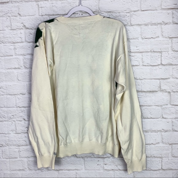 Tommy Hilfiger Golf Argyle Cream Crewneck Sweater - Picture 4 of 8